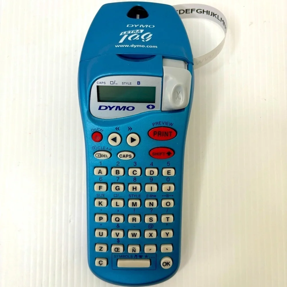 Dymo Letratag Label Maker Handheld Portable Electronic Blue Used Works w/tape